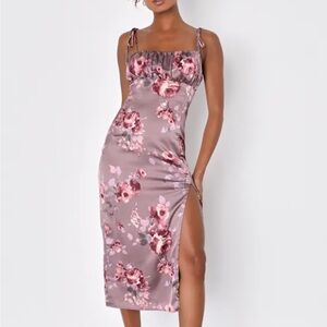 Floral Satin Lulus Dress